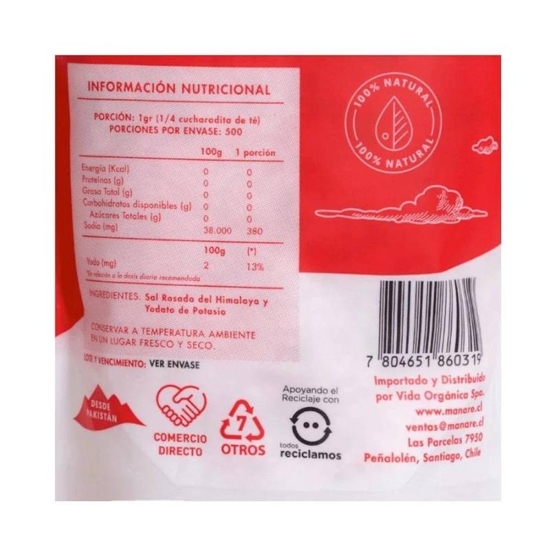 Sal Rosada Gruesa Manare 500 Gr - MANARE - Aldea Nativa