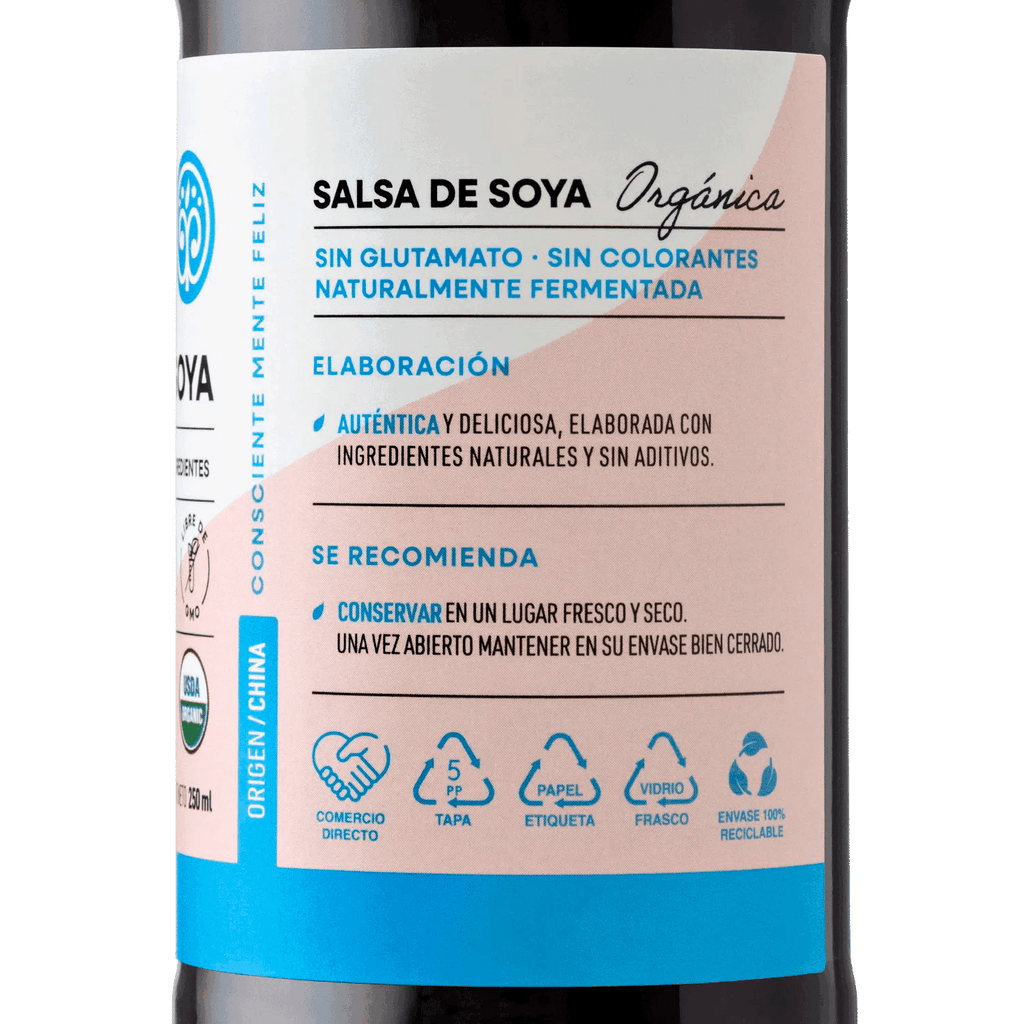 Salsa de soya organica 250 ml Manare - MANARE - Aldea Nativa