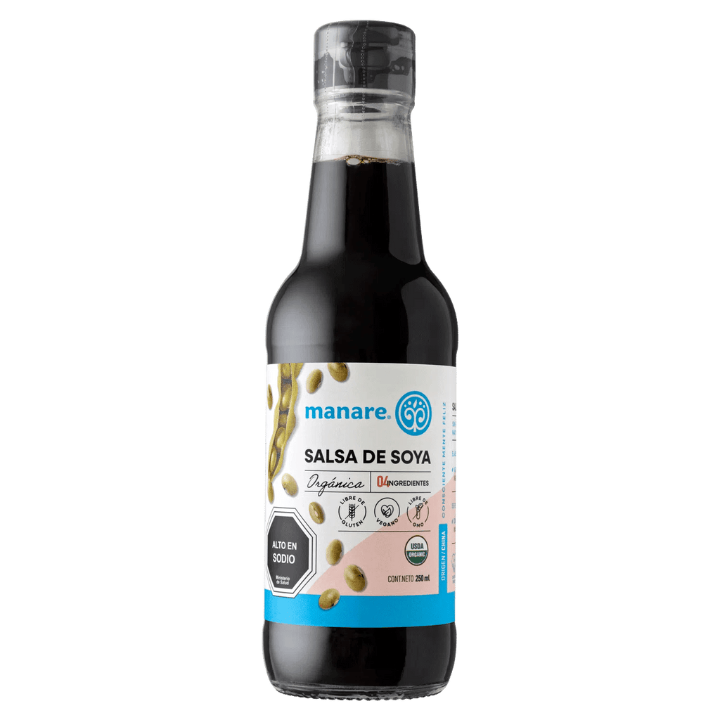 Salsa de soya organica 250 ml Manare - MANARE - Aldea Nativa
