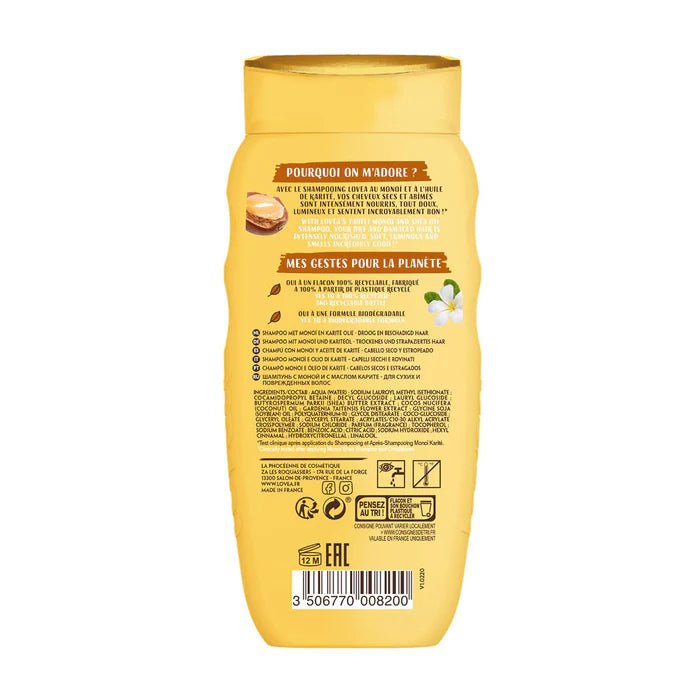 Shampoo cabello seco y dañado monoi - karite 250 ml LOVEA – Aldea Nativa