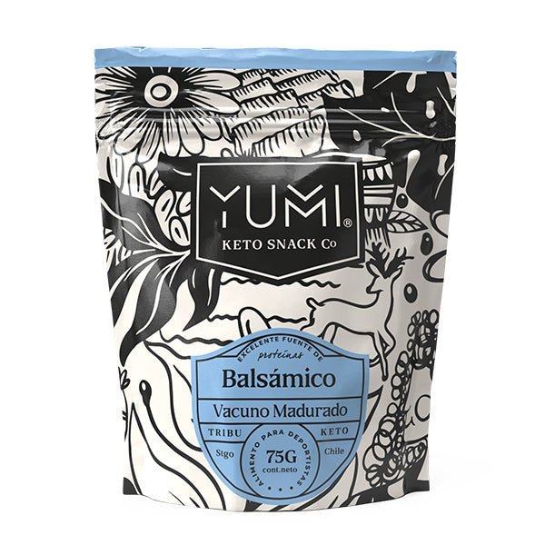 Snack Carne Sabor VinaGre Balsámico yumi Keto Snack 75 Gr - YUMI KETO SNACK - Aldea Nativa