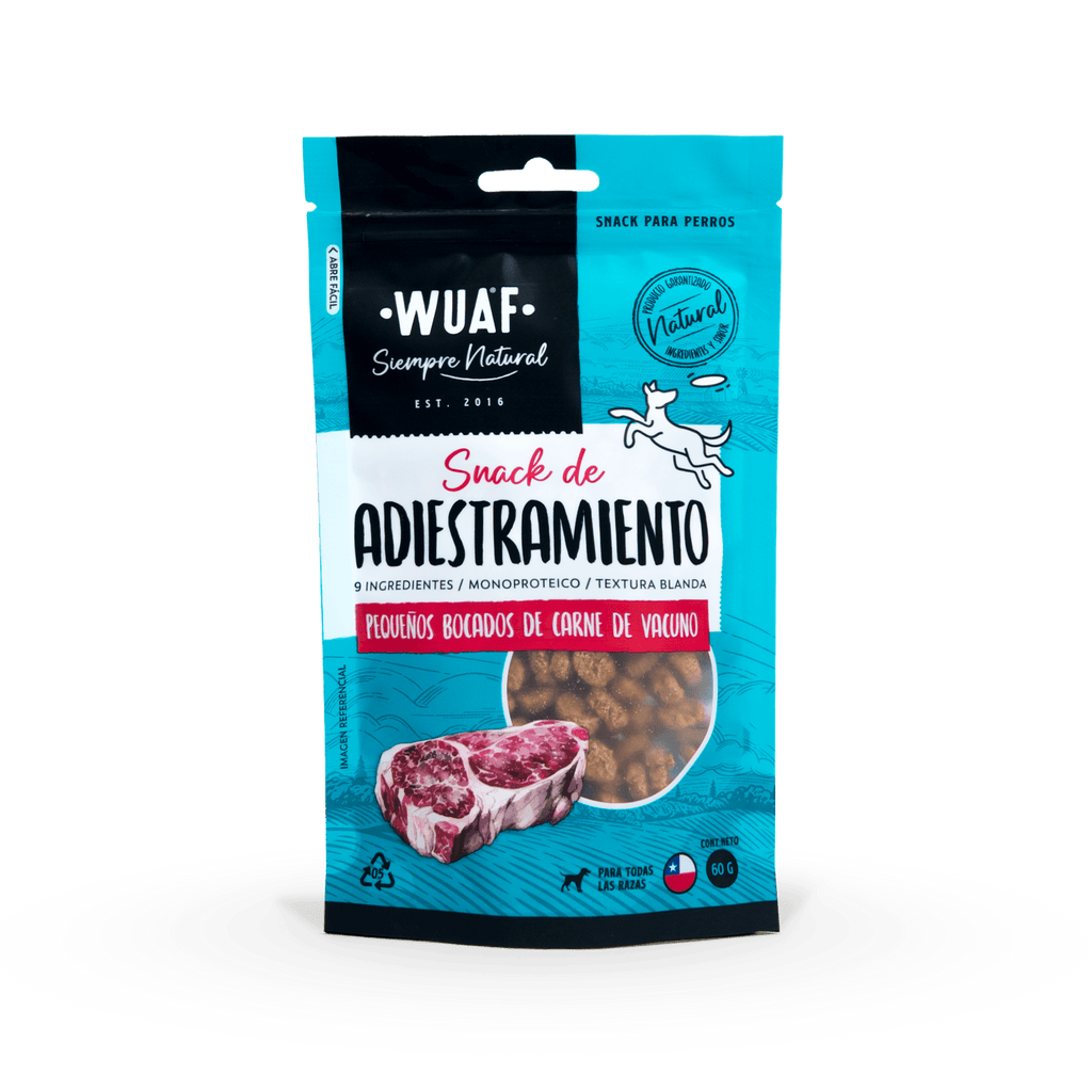 Snack de Adiestramiento para Perros Carne Wuaf 60 Gr - WUAF - Aldea Nativa