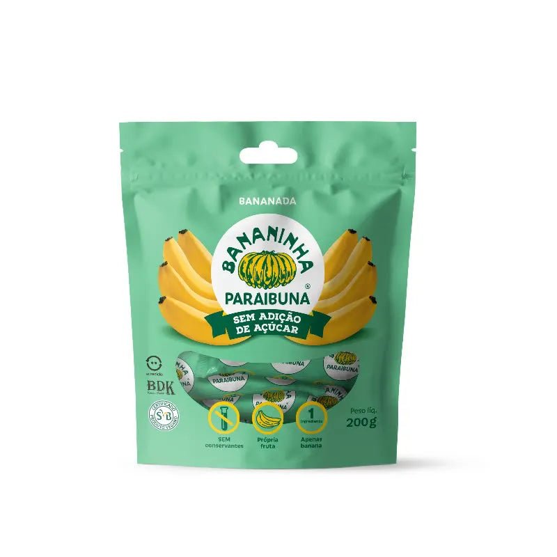 Snack dulce de banana sin azucar 200 GR BANANINHA PARAIBUNA - BANANINHA PARAIBUNA - Aldea Nativa