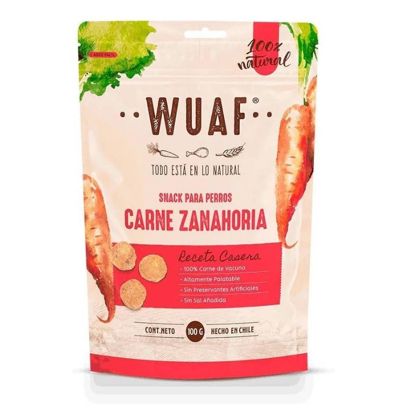 Snack para Perros Carne Zanahoria Wuaf 100Gr - WUAF - Aldea Nativa