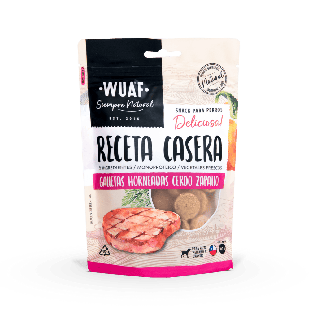 Snack para Perros Cerdo Zapallo Wuaf 100Gr - WUAF - Aldea Nativa