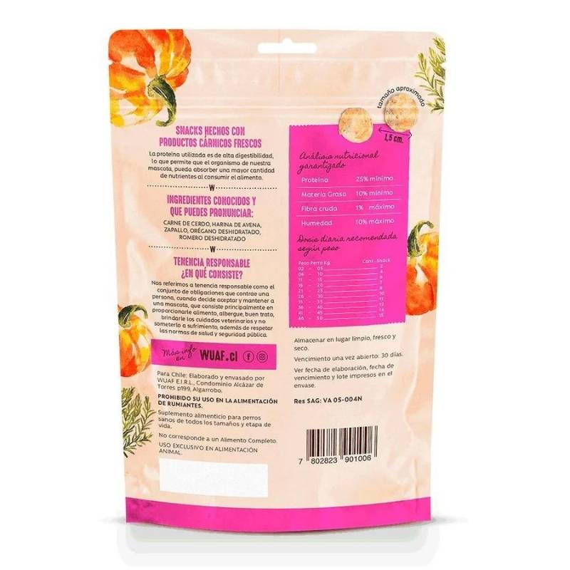 Snack para Perros Cerdo Zapallo Wuaf 100Gr - WUAF - Aldea Nativa