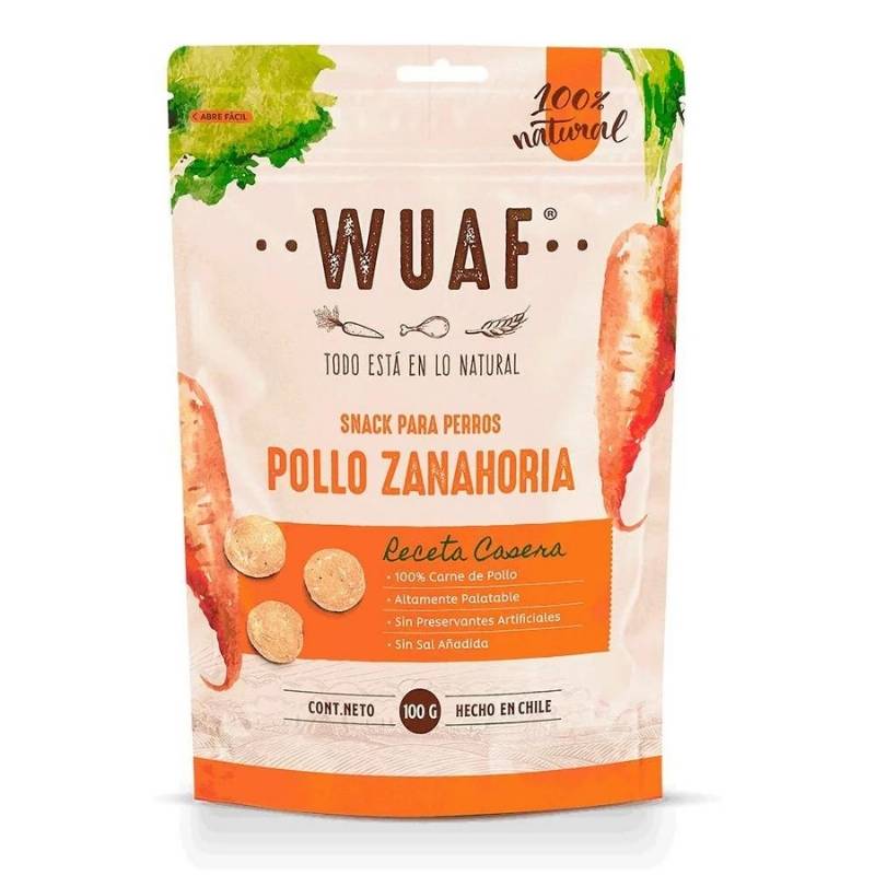 Snack para Perros Pollo Zanahoria Wuaf 100Gr - WUAF - Aldea Nativa