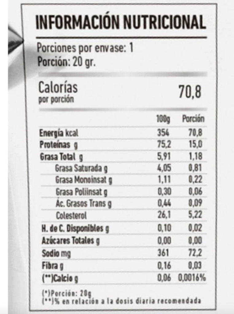 Snack Proteico de Pollo Protein 70 20 Gr - PROTEIN 70 - Aldea Nativa