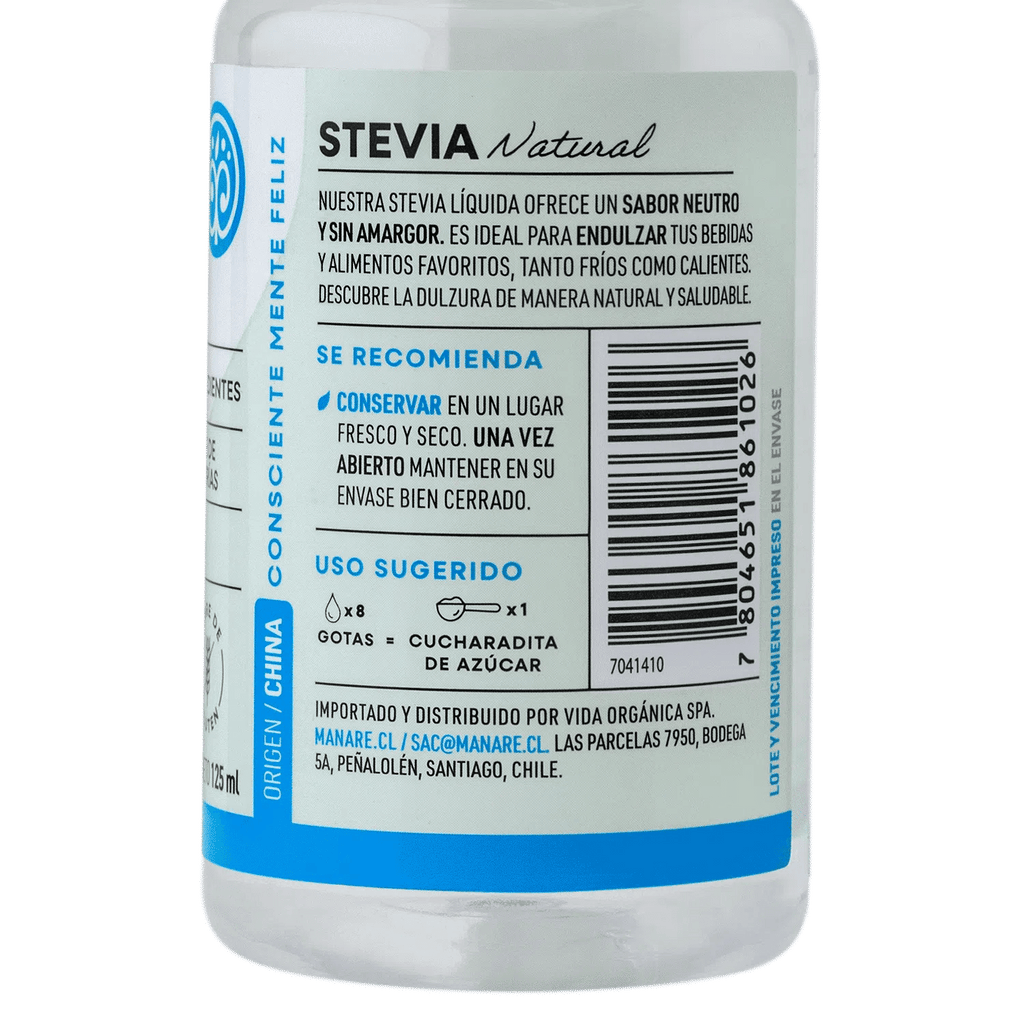 Stevia liquida 125 ml Manare - MANARE - Aldea Nativa