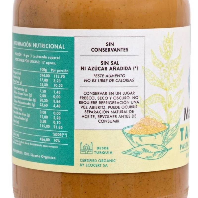 Tahini Org Manare 330 Gr - MANARE - Aldea Nativa