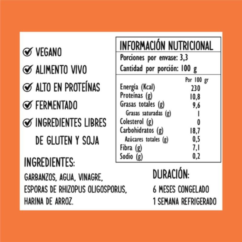 Tempeh De Garbanzo Om Fermentados 333 Gr - OM FERMENTADOS - Aldea Nativa
