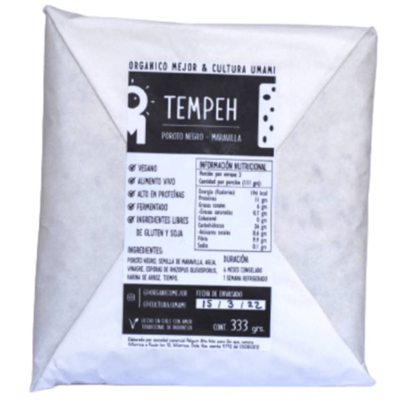 Tempeh De Poroto Negro Y Maravilla Om Fermentados 333 Gr - OM FERMENTADOS - Aldea Nativa