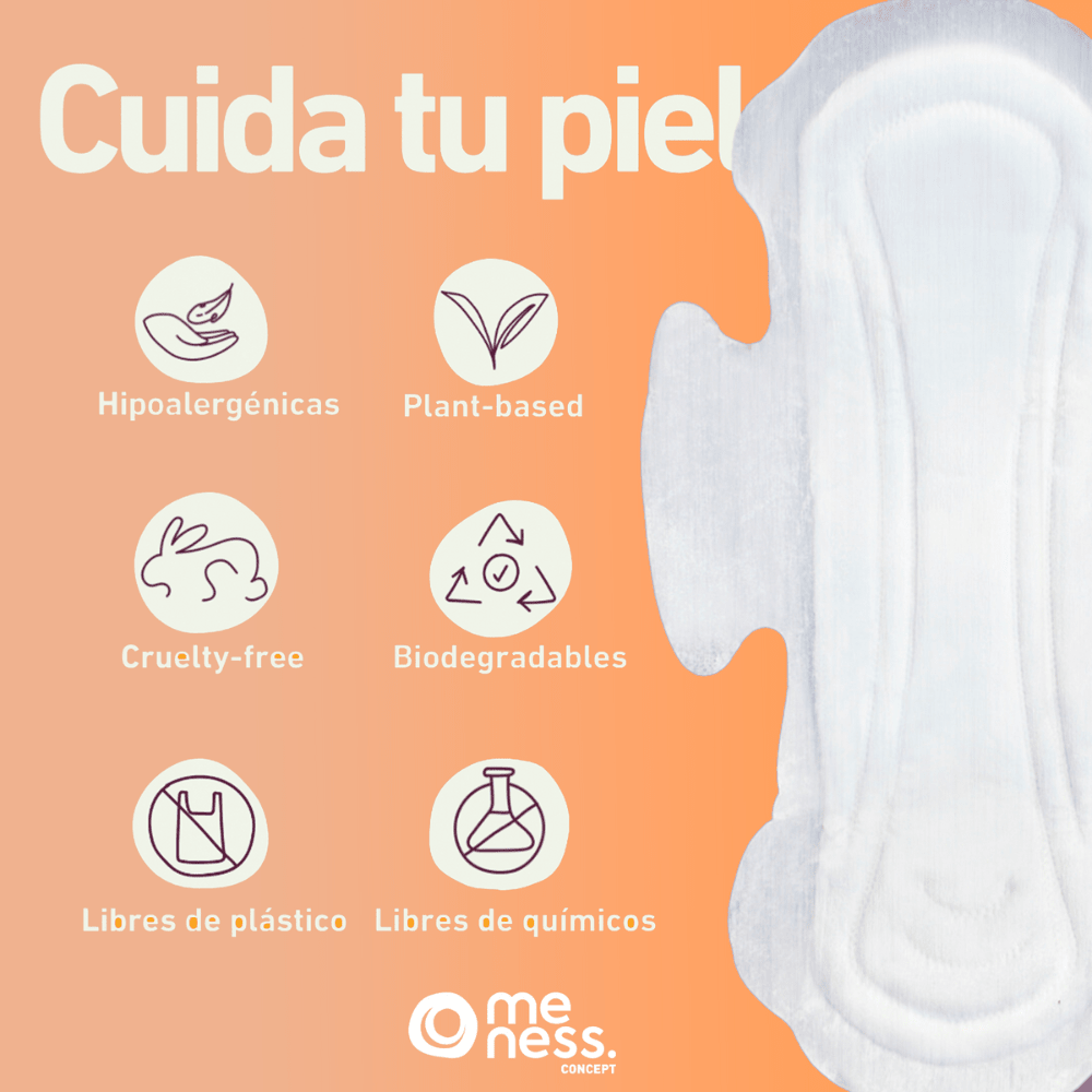 Toalla Higiénica Regular Bio Hipoalergénica Tela Suave 10u Meness Concept - MENESS CONCEPT - Aldea Nativa