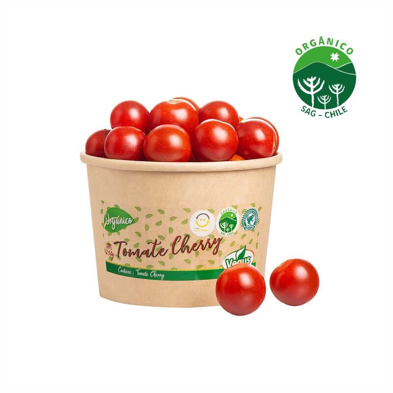 Tomate Cherry orgánico pote de 250 gr - VEGUS - Aldea Nativa