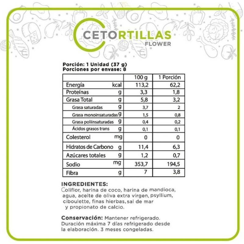 Tortillas Flower Cetotortillas 8 Un - CETOTORTILLAS - Aldea Nativa