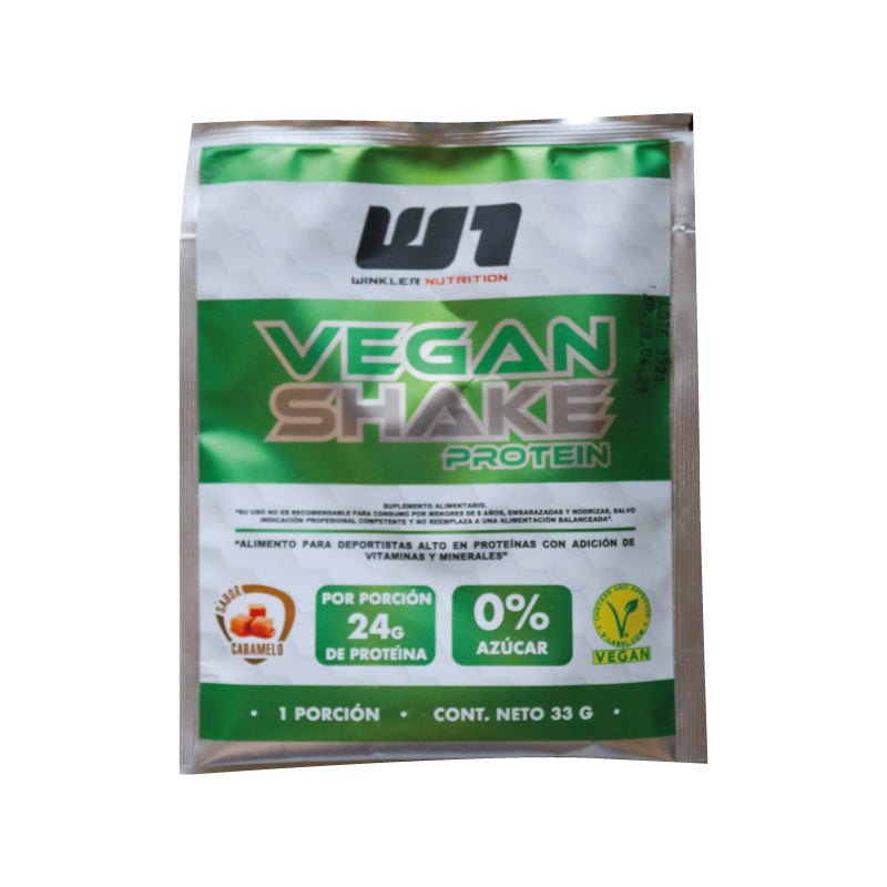 Vegan Shake Sachet caramelo 33 gr Winkler - WINKLER NUTRITION - Aldea Nativa