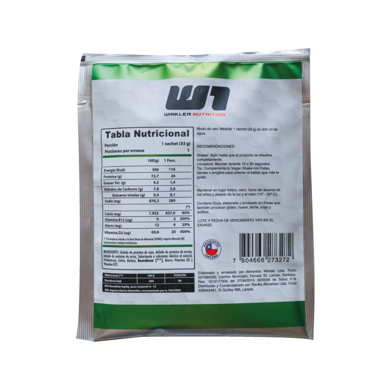 Vegan Shake Sachet caramelo 33 gr Winkler - WINKLER NUTRITION - Aldea Nativa