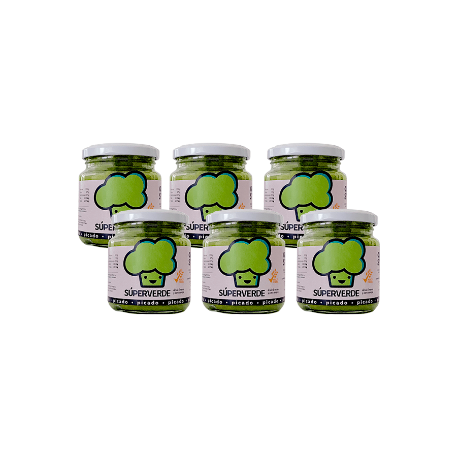 Pack 6 picado de super verde 220 GR GUAGUASTAR