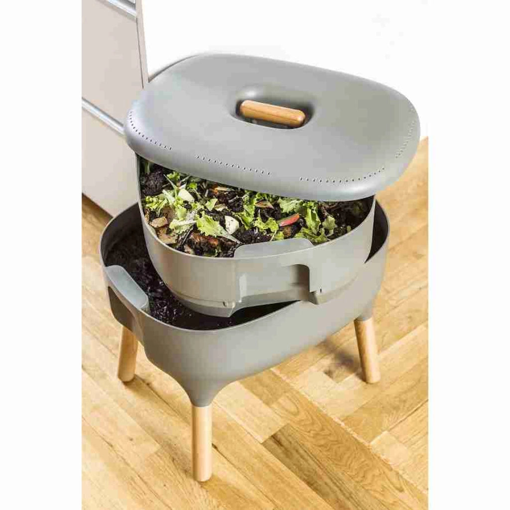 Compostera de lombrices uso interior Vermicompostera gris un Miobio