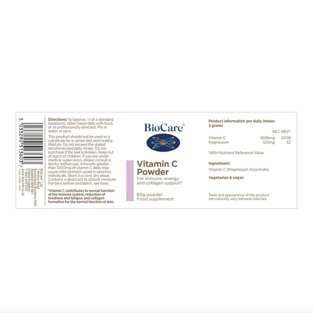 Vitamina C En Polvo Biocare 60 Gr - BIOCARE - Aldea Nativa