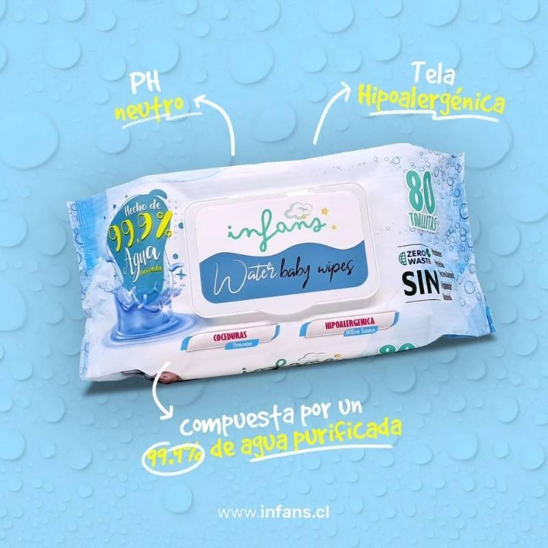 Water Baby Wipes Infans 80 Toallitas - INFANS - Aldea Nativa