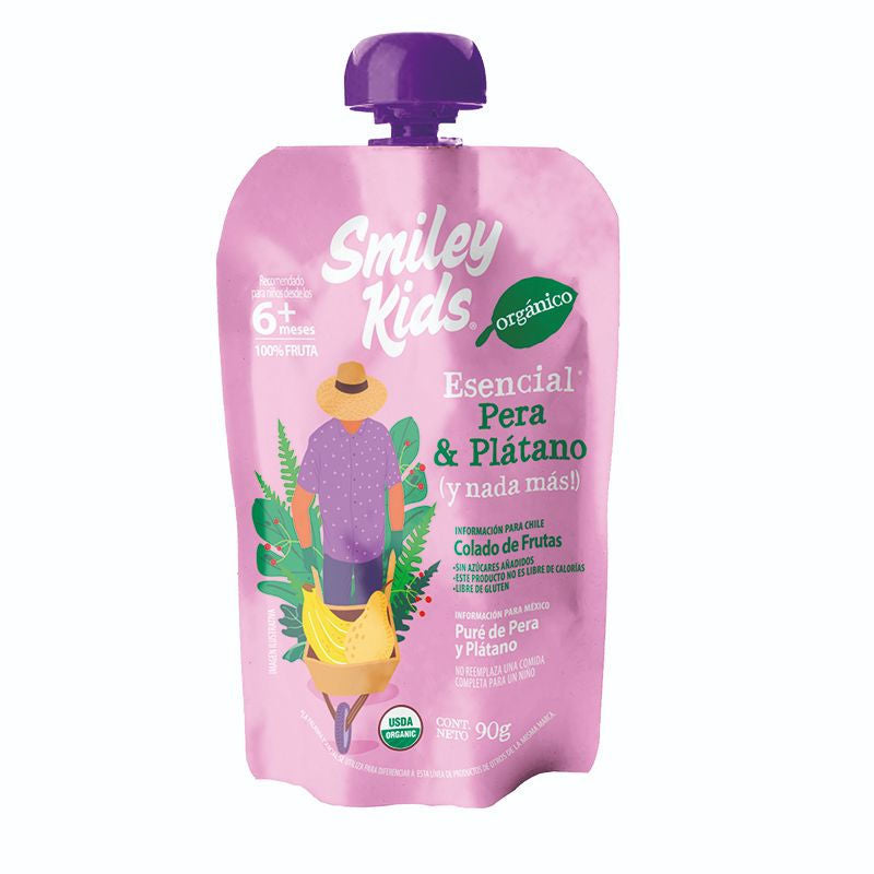 Compota esencial pera y platano 90 GR SMILEY KIDS