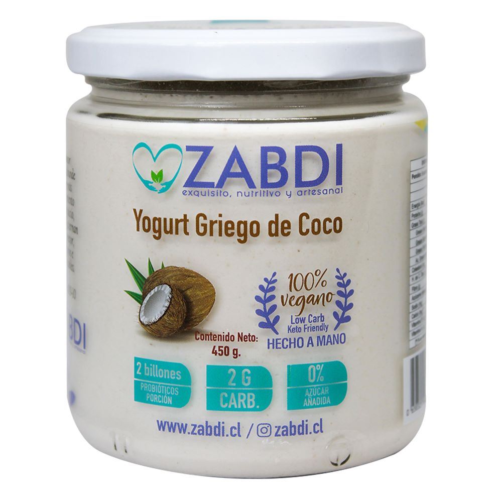 Yogurt Griego de Coco Zabdi 450 Gr - ZABDI - Aldea Nativa