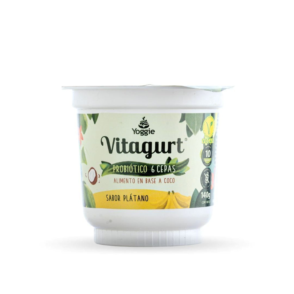 Yogurt Probiotico Sabor Platano Base de Coco 140 Gr Yoggie - YOGGIE - Aldea Nativa