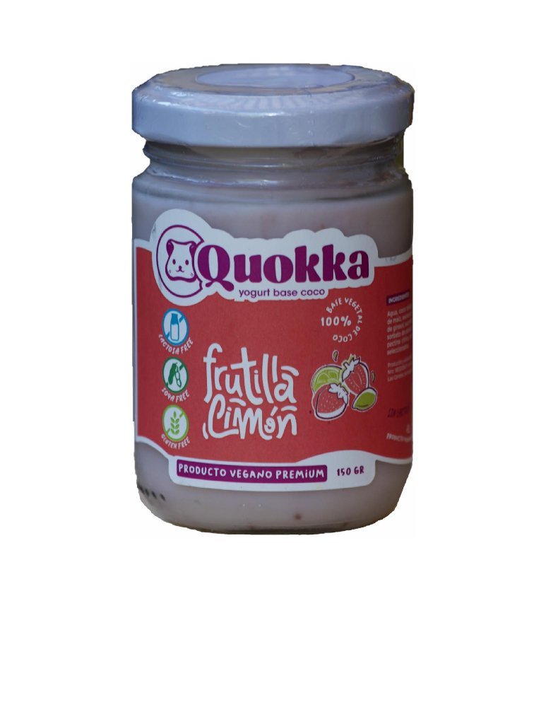 Yogurt vegano frutilla limón 150 gr Quokka - QUOKKA - Aldea Nativa