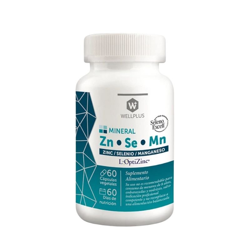 Zinc Selenio Manganeso Wellplus 60 Cap - WELLPLUS - Aldea Nativa