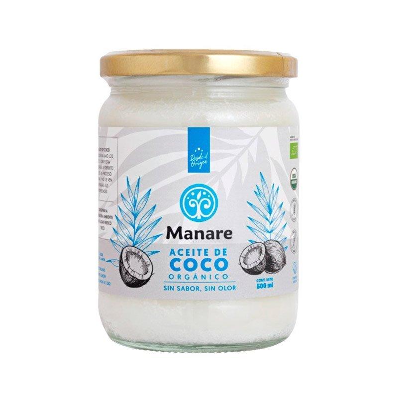 Aceite de Coco Sin Sabor Sin Olor Org Manare 500 Ml - MANARE - Aldea Nativa