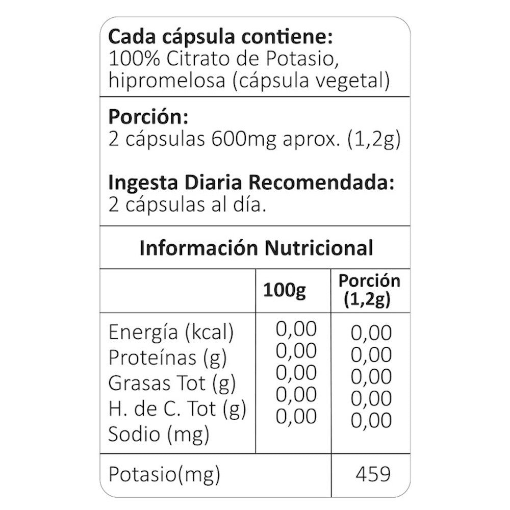 Citrato De Potasio 60 Cap - AVANTI - Aldea Nativa